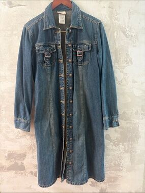 Faded Glory Denim Longline Jean Jacket in Blue